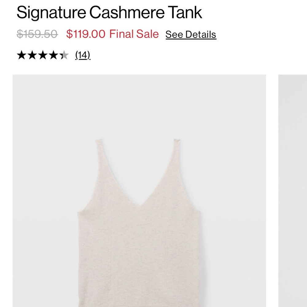 Club Monaco Signature Cashmere Tank